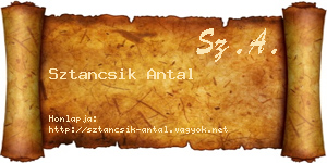 Sztancsik Antal névjegykártya